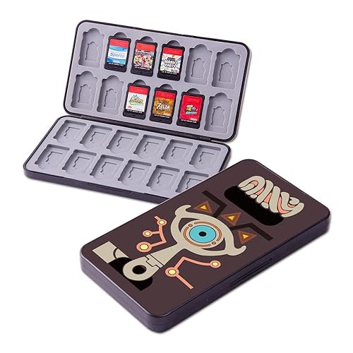 PERFECTSIGHT Cute Game Card Case for Nintendo Switch/Switch Lite/OLED, 24 Game Holder Cartridge Case for Game Cards and 24 SD Cards, Kawaii Portable Compact Storage Box (Eye, 24 Slots) - Eye - 24 Slots
