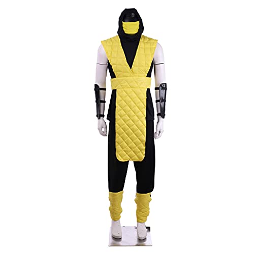 1791's lady MK 11 Sub Zero Cosplay Costume Mens Outfit - Yellow - Medium