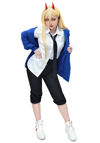 C-ZOFEK US Size Women's Power Cosplay Costume Outfit with Tie for Anime Chainsaw Man - XX-Large