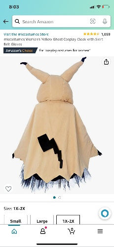 miccostumes Women's Yellow Ghost Cosplay Cloak with Skirt Belt Gloves
