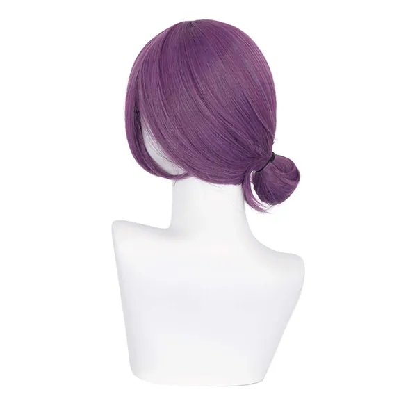 Aicos Anime Women Girl Short Purple Cosplay Wigs with Bangs for Chainsaw Man + Free Cap (Reze)