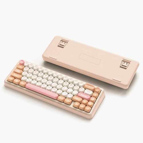 Womier-Teclado mecánico WK60, accesorio de 3 modos, color rosa cremoso, montaje en junta, RGB, inalámbrico, para juegos, intercambio en caliente, para Win Mac - AliExpress 7