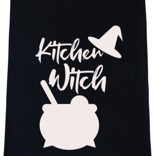Kitchen Witch Kitchen Tea Towels - Set of 2 - Black