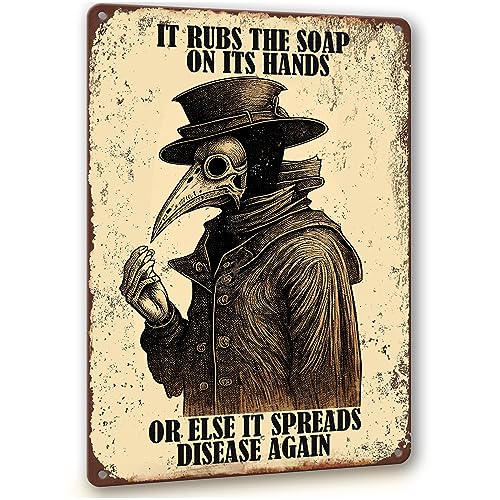 Gothic Bathroom Decor Retro Wall Art Signs