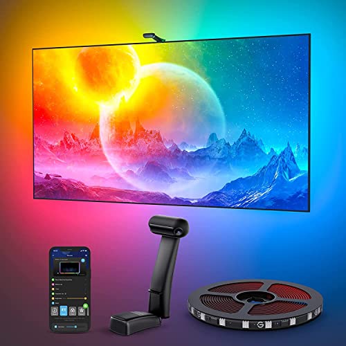 Govee T2 Envisual con Doppia Telecamera, 5m RGBIC WiFi Striscia LED per TV 75-85 Pollici, Adatta ai TV Ultrasottili, Controllo con Alexa e Google Assistant, per Film e Giochi - 5m