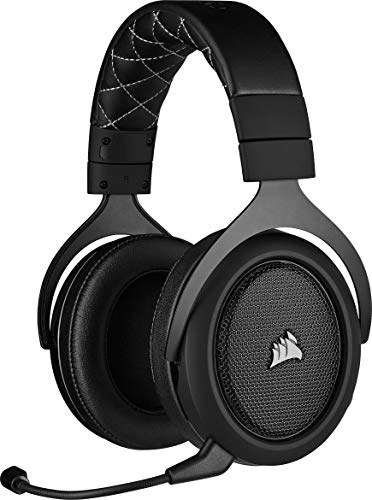 CORSAIR HS70 PRO WIRELESS Cuffie da Gioco - Suono Surround 7.1 - Microfono Unidirezionale Staccabile - Portata Fino a 40 Piedi - Compatibile con iCUE - PC, Mac, PS5, PS4 - Carbonio - HS70 PRO WIRELESS
