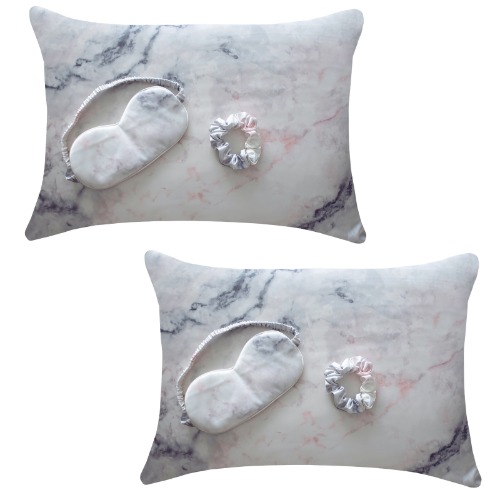 Satin Pillowcase Sleep Set, 2 Pack - Pastel Marble