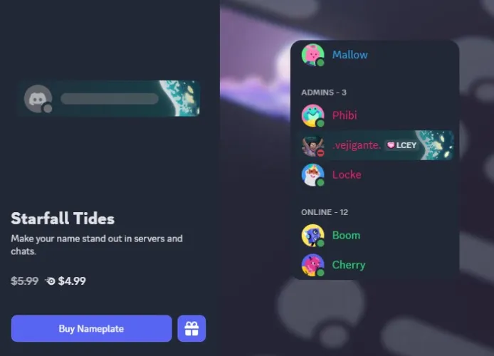 Starfall Tides Discord Name Plate