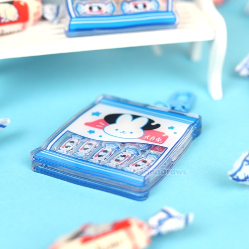 White Rabbit Candy Acrylic Shaker Charm