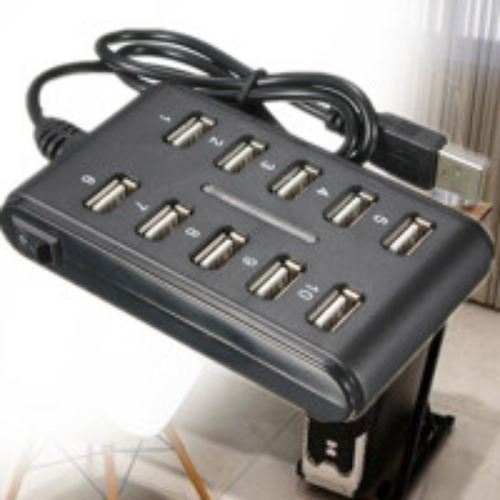 Portable 1PC General Purpose Work Home With Switch ABS Plastic Double Row Ten Port USB HUB | Wish