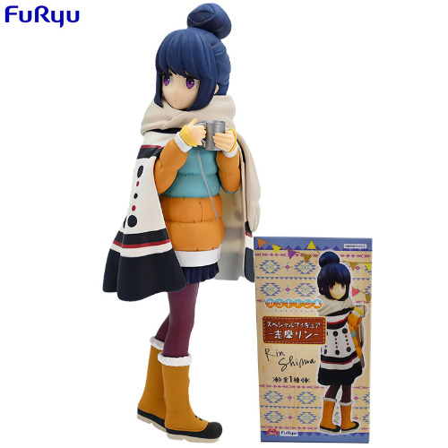 Original Anime Yurucamp Kawaii Girls Shima Rin Action Figure Winter Clothing Collection Model Doll Statue Toy Boy Birthday Gift
