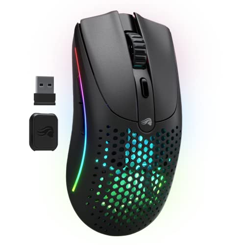 Glorious Model O V2 Superlight Wireless Mouse Bluetooth (Black), Lag-Free 2.4Ghz, FPS Mouse, 210h Battery Life, 26,000 DPI, 26K Sensor, 5 Programmable Buttons, Gaming Accessories for PC, Laptop, Mac - Standard - Model O 2 - Black