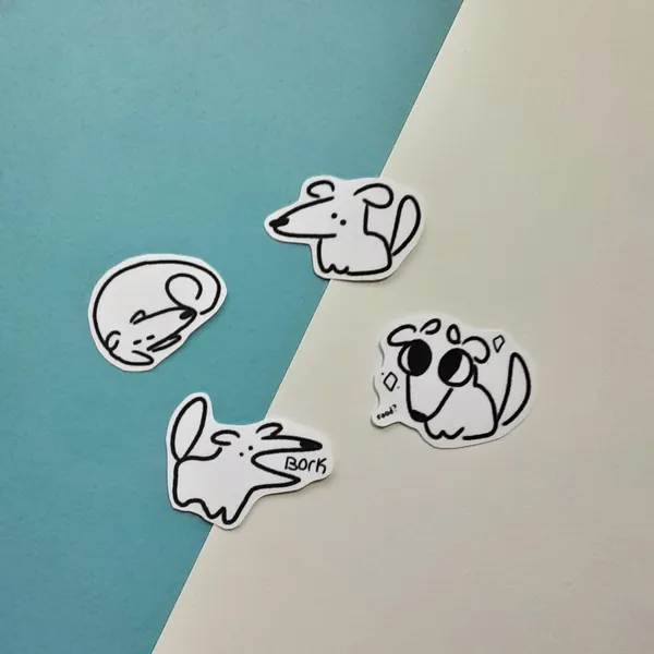 Dog - Doggo - Dog sticker - Long snout - Food? - BORK - Sticker Pack