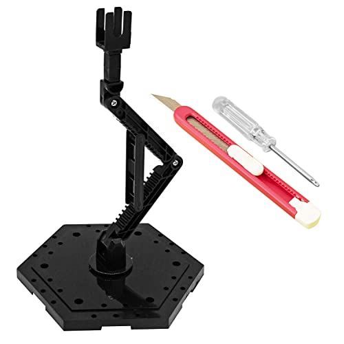 TWKUPWO Hobby Model Action Base Display Stand, Gundam Model Stand Action Figure Stand Compatible with MG RG HG Universal Models Stand (1set Black) - 1 set