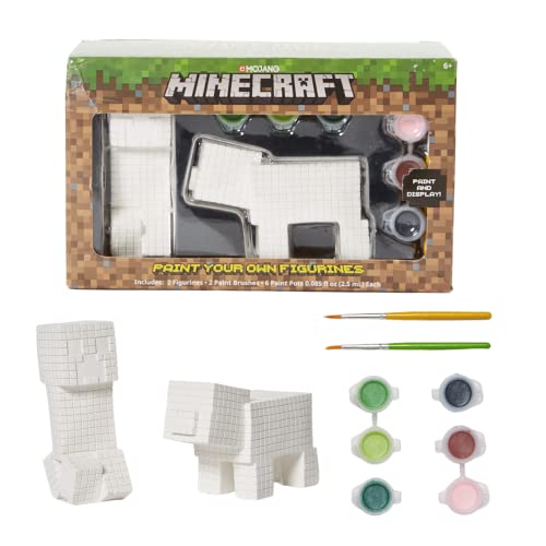 Innovative Designs Minecraft Paint Your Own Figurines Arts and Crafts Set for Boys Girls - Reuben the Pig and Creeper