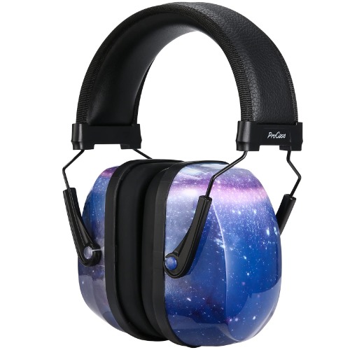 ProCase Kids Ear Protection Safety Ear Muffs, NRR 25dB Noise Reduction Hearing Protection Earmuffs for Concerts Fireworks Shooting Toddler Children Teen Kid -Starry Blue - Starry Blue