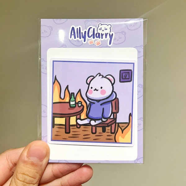 This Is Fine Vinyl Sticker By Allyclarry | In.cube8r