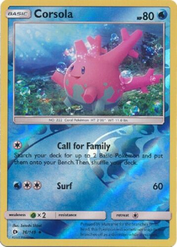 Corsola - 36 149 Uncommon Reverse Holo 2x Sun and Moon Pokemon 2x  | eBay