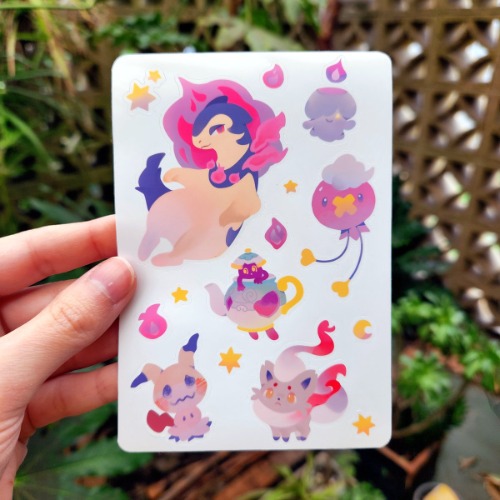 Ghost type PKMN sticker sheet