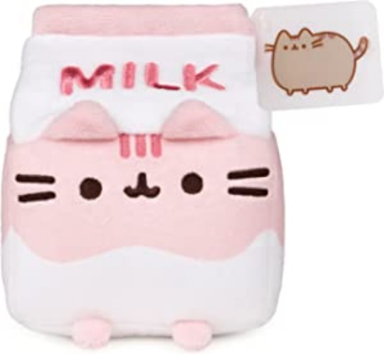 GUND Pusheen Strawberry Milk Plush Cat Stuffed Animal for Ages 8 and Up, Pink/White, 6”