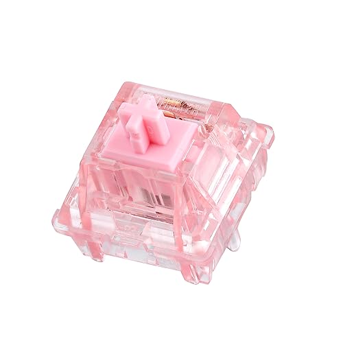 EPOMAKER Dawn Pink 38gf Linear Mechanical Keyboard Switch, 5 Pins Switch Set with POM Stem, Translucent PC Housing, 30 Pieces, for Gaming DIY Keyboard - Dawn Pink