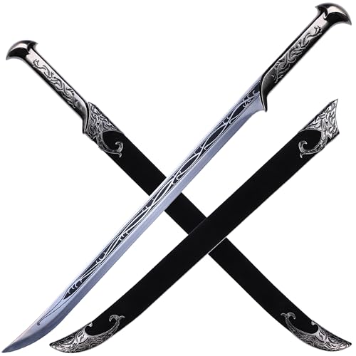 Hejiu The Hobbit Sword of Thranduil The Elvenking, Stainless Steel Blade, Western Sword Cosplay, for LOTR Collectors, Length 27.5"/33"/37.8" - B