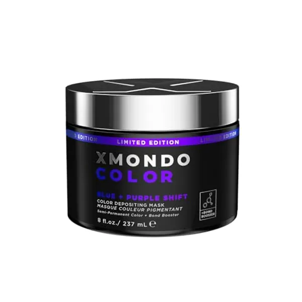 XMONDO Color Blue + Purple Shade Shift Color Depositing Mask & Semi-Permanent Hair Dye | Infused with Bond Boosters & Hyaluronic Acid to Nourish, Revitalize & Repair, Vegan Formula, 8 Fl Oz 1-Pack
