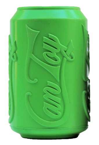 Can Toy eDispenser Durable Rubber Chew Toy & Treat Dispenser - Average Chewer - Large Can Toy - Lemon Lime Green