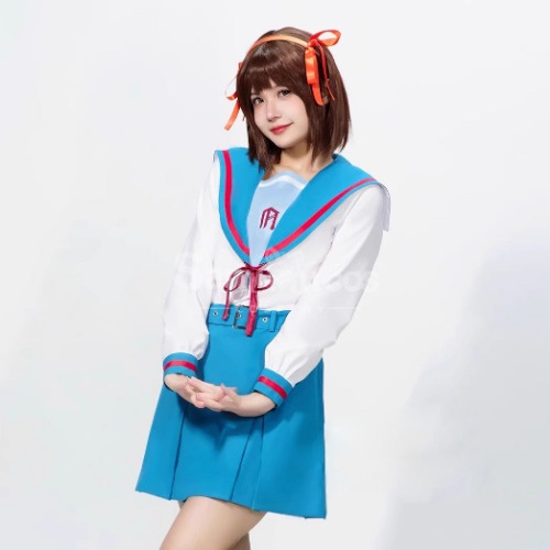 【In Stock】Anime The Melancholy of Haruhi Suzumiya Cosplay Yuki Nagato Cosplay Costume Premium Edition - S