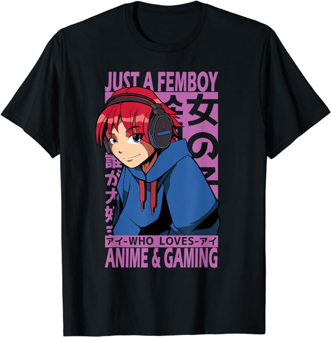 Cute Femboy Anime & Gaming Design - Cool & Funny Femboy Top T-Shirt