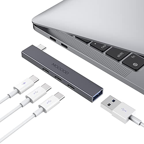 MOGOOD USB C Hub USB C Splitter for Laptop USB C Splitter (Not Support Monitor) USB C to USB C Hub Multiport Adapters Support 60W Power Delivery USB C to USB C Adapter for MacBook,Chromebook etc - 1pack - Black