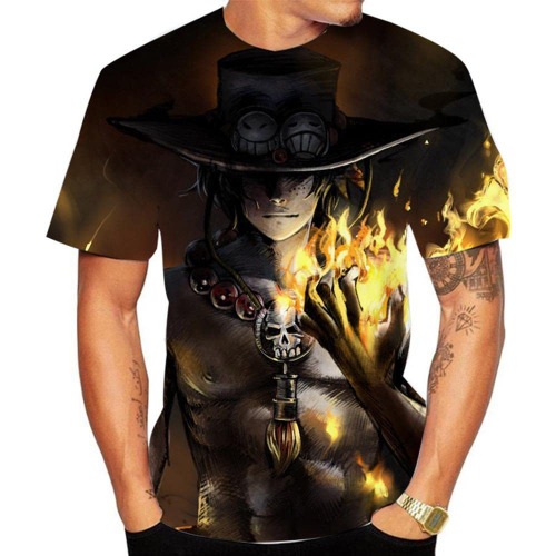 MKHGHB 3D One Piece Luffy Anime Shirt Cosplay Round Neck Digital Print T-Shirts for Men and Women S-6XL - 12 Large