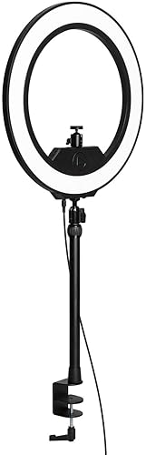 Elgato Ring Light - Éclairage premium 2 500 lumens avec pince pour bureau et rotule pour streaming, TikTok, Instagram et télétravail, avec température et luminosité réglables sur Mac, PC, iOS, Android