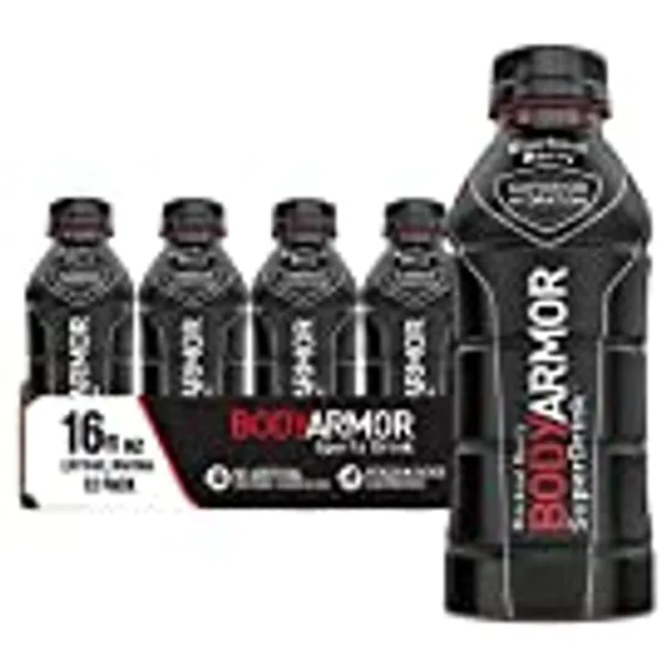 BODYARMOR Sports Drink Sports Beverage, Blackout Berry, Natural Flavors With Vitamins, Potassium-Packed Electrolytes, Perfect For Athletes, 16 Fl Oz (Pack of 12)