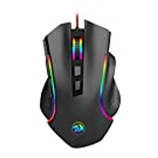 Redragon M602 RGB Wired Gaming Mouse RGB Spectrum Backlit Ergonomic Mouse Griffin Programmable with 7 Backlight Modes up to 7200 DPI for Windows PC Gamers (Black)