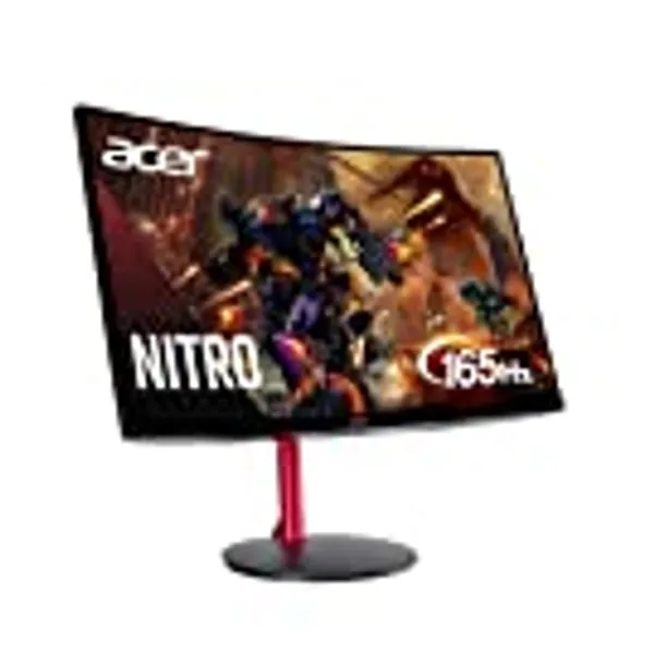 Nitro by Acer 27" Full HD 1920 x 1080 1500R Curve PC Gaming Monitor | AMD FreeSync Premium | 165Hz Refresh | 1ms (VRB) | ZeroFrame Design | 1 x Display Port 1.4 & 2 x HDMI 2.0 Ports ED270R Mbmiiphx