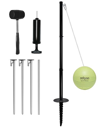 YDDS Portable Tetherball Set with Tetherball Ball, Rope and Pole, Heavy Duty Tetherball Pole Set for Family Fun, Outdoor Game Fun for Backyard, Lawn, Sand and Beach - LED ONE BALL