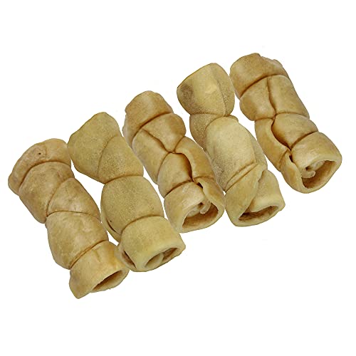 Wild Eats Water Buffalo Retriever Style Cheek Roll 3" Dog Chews-5 Pack (Long Lasting Dog Chews Dog Treats & Dog Bones for Aggressive Chewers-Dog Bones for Medium Dogs) Substitute for Pig Ears for Dogs - 3" Cheek Rolls - 5 PACK