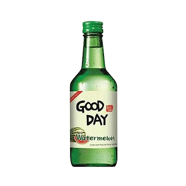 Korean Good Day 한국 소주 Traditional Drink Beverages Premium Natural Juice Distilled Flavor Water - 375ml (Watermelon, Pack of 1)