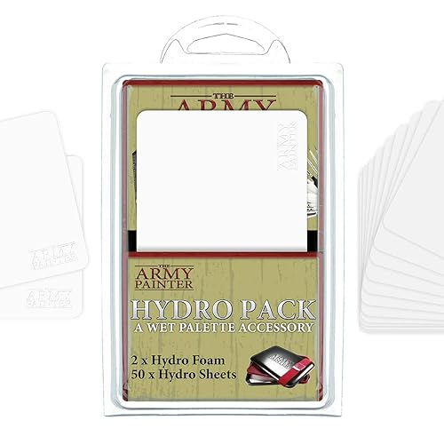 The Army Painter Hydro Pack Palette Paper for Acrylic Paint. 50 Wet Pallet Paper and 2 Wet Palette Sponges to Stay Wet Palette for Acrylic Painting and Miniature - Wet Palette Refill