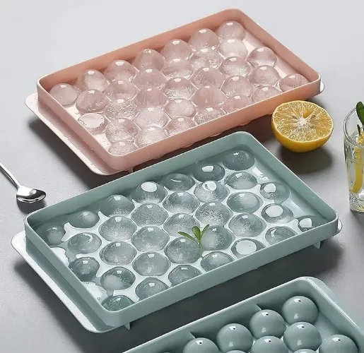 Round Ice Cube Trays with Lid, Mini Ice Ball Maker