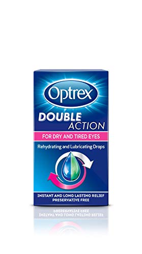 Optrex Double Action Eye Drops For Dry And Tired Eyes, Rehydrating And Lubricating Eye Relief Drops, 10ml. - Single