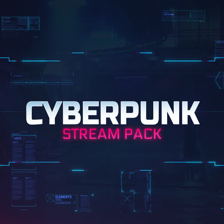 Cyberpunk Static Stream Overlays Package - Cyberpunk / Static