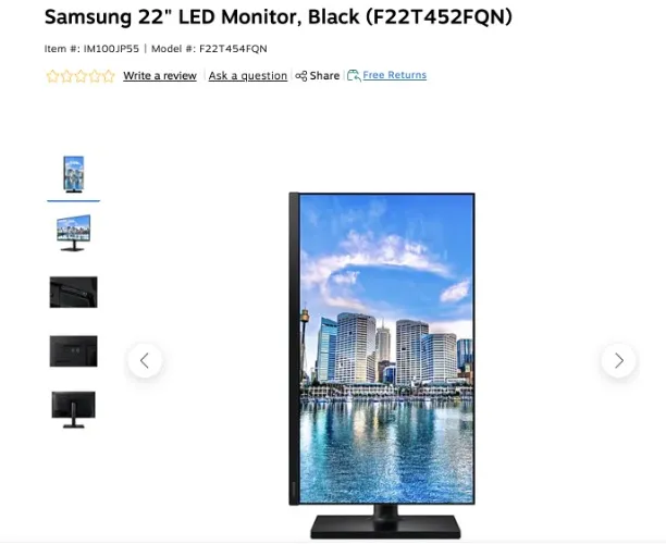 Samsung 22" LED Monitor, Black (F22T452FQN) | Staples