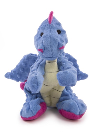goDog Dragons Squeaker Plush Pet Toy for Dogs & Puppies, Soft & Durable, Tough & Chew Resistant, Reinforced Seams - Periwinkle, Large