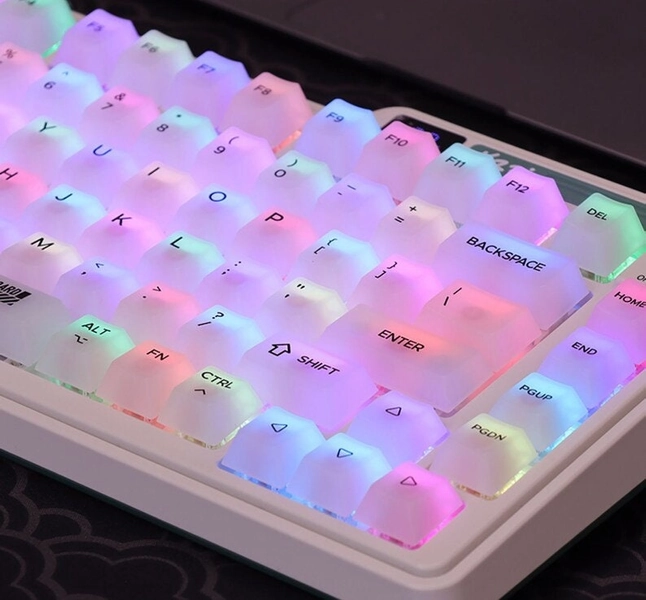 122PCS Transparent Keycap Set, Black White Keycap, Translucent Keycap, Cherry Keycap, PBT Keycap, Mechanical Keyboard Keycap, Keyboard Decor