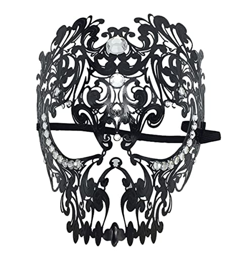 Masquerade Mask Mardi Gras Costume Mask Christmas Cosplay Metal Party Mask - Black