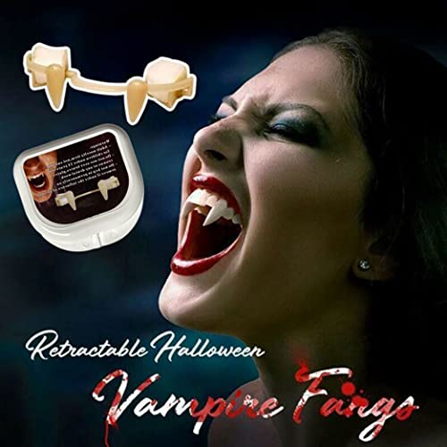 LNAUIOBG 3-Pack Retractable Vampire Fangs, Creepy Fake Vampire Fangs, Realistic repeatable, for Cosplay, Halloween Party Prop Decoration