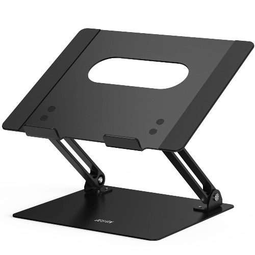 BESIGN LS10 Aluminum Laptop Stand, Ergonomic Adjustable Notebook Stand, Riser Holder Computer Stand Compatible with Air, Pro, Dell, HP, Lenovo More 10-15.6" Laptops, Black