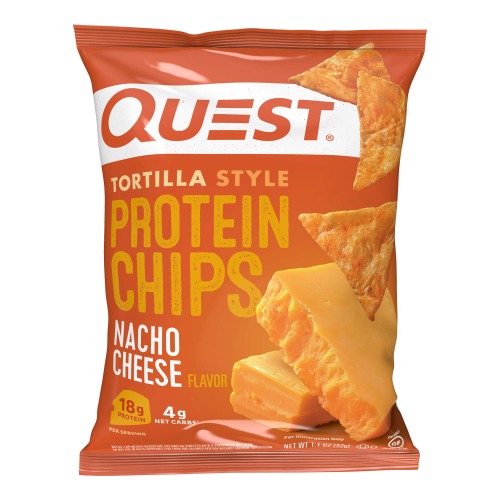 Quest Nutrition Tortilla Style Protein Chips, Low Carb, Nacho Cheese 1.1 Ounce (Pack of 12) - Nacho Cheese